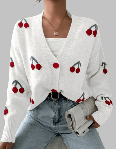 Rasha™ - Chic Button Front Long Sleeve Cardigan