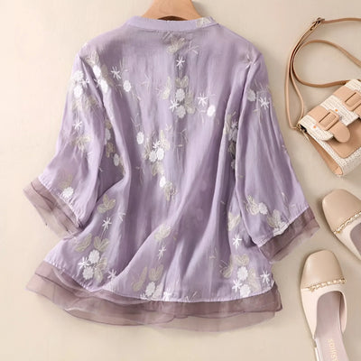 Emily™ - Cotton Top With Flowers