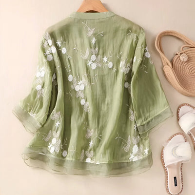 Emily™ - Cotton Top With Flowers