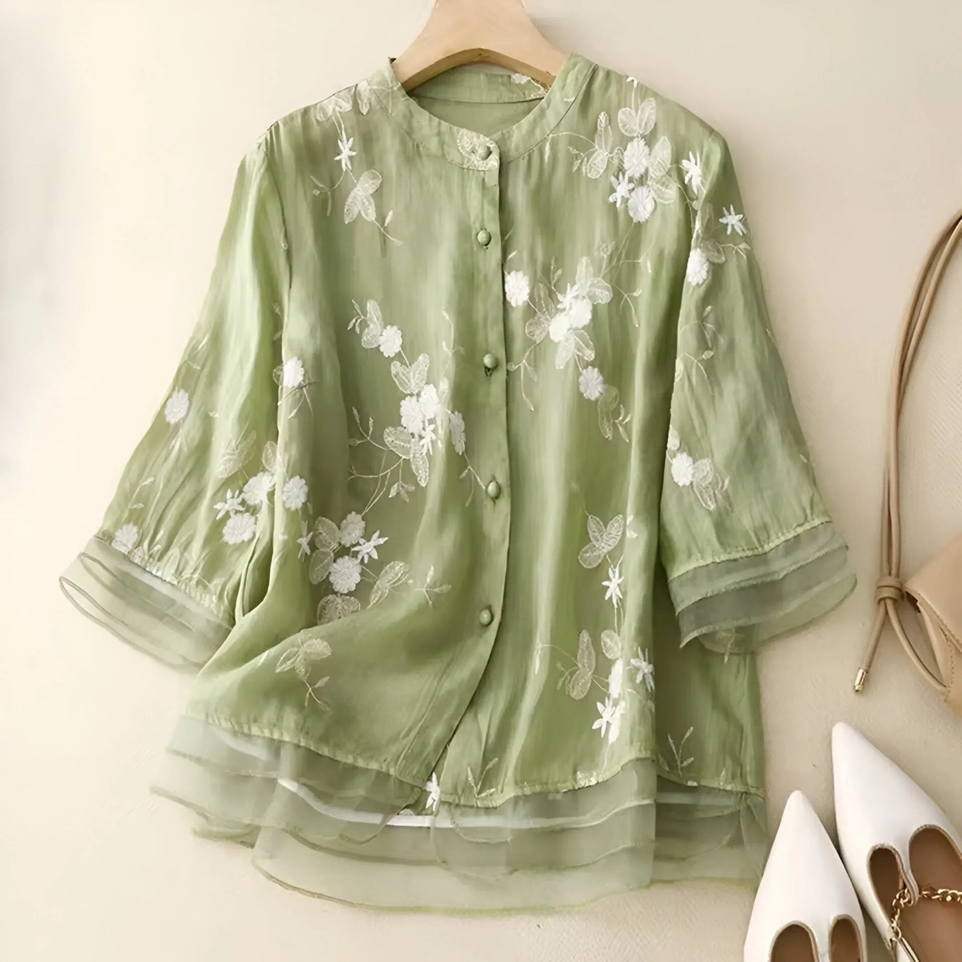 Emily™ - Cotton Top With Flowers