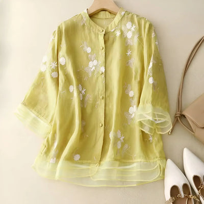 Emily™ - Cotton Top With Flowers