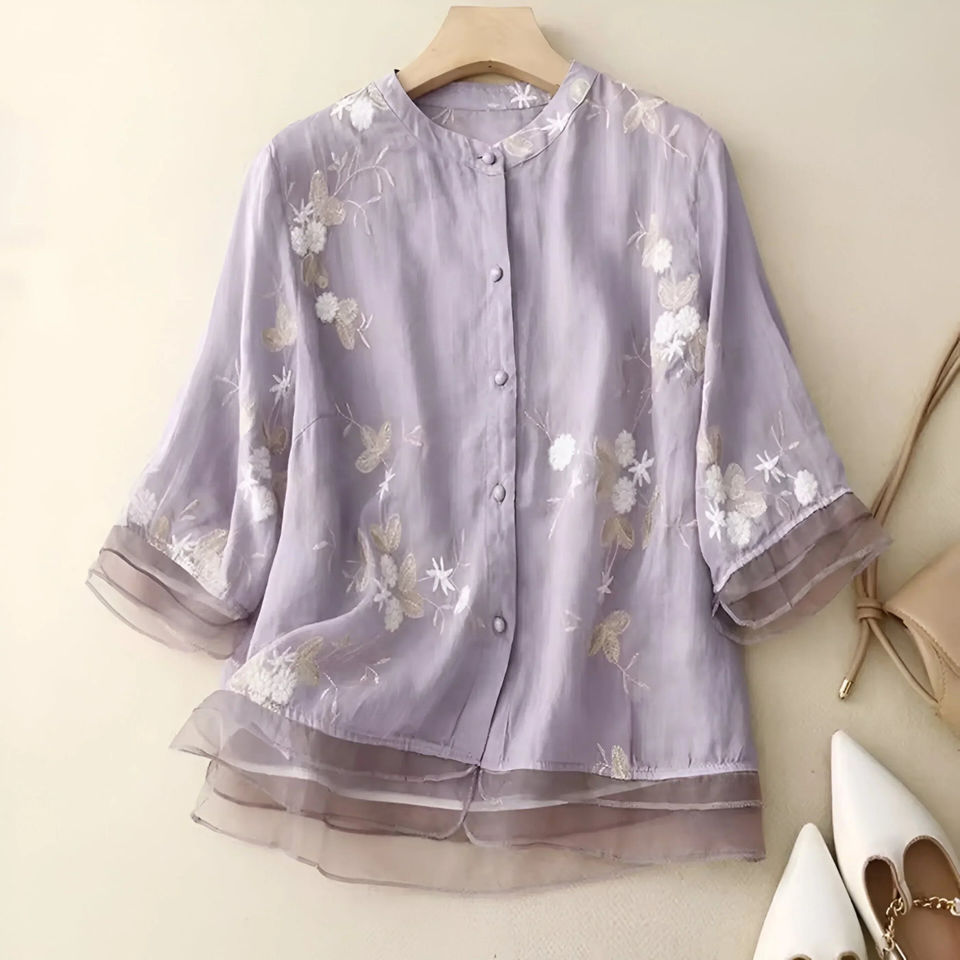 Emily™ - Cotton Top With Flowers
