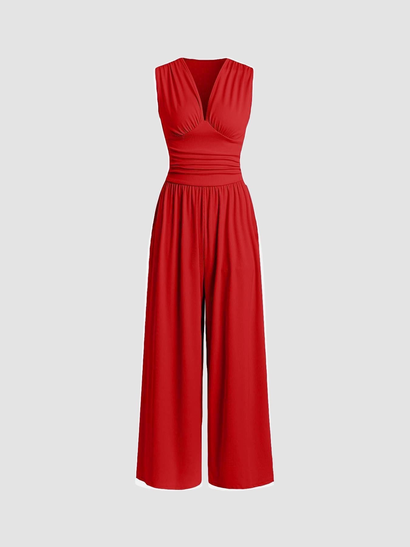 Charity™ – Chic Sleeveless Wide-Leg Jumpsuit