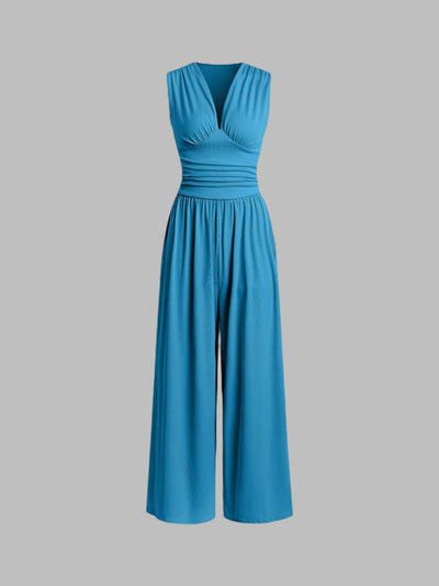 Charity™ – Chic Sleeveless Wide-Leg Jumpsuit
